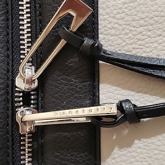 Leather Santuary bag. Black, and bone, two colours. 11x11. - Picture 8 of 8